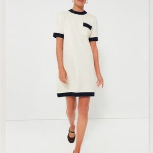 Tuckernuck Cream and Navy Merritt Knit Dress